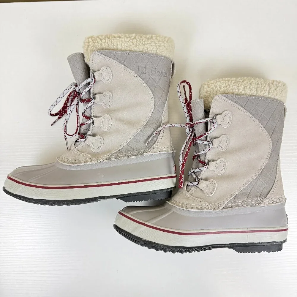 EUC L.L. Bean Insulated Lace Up Waterproof Winter Boots